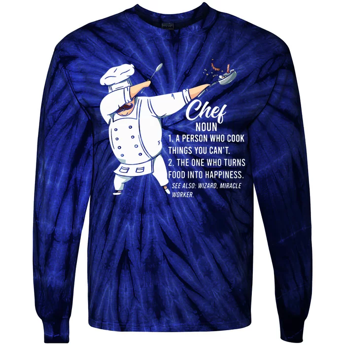 Funny Dabbing Chef Definition Restaurant Kitchen Cook Chef Tie-Dye Long Sleeve Shirt