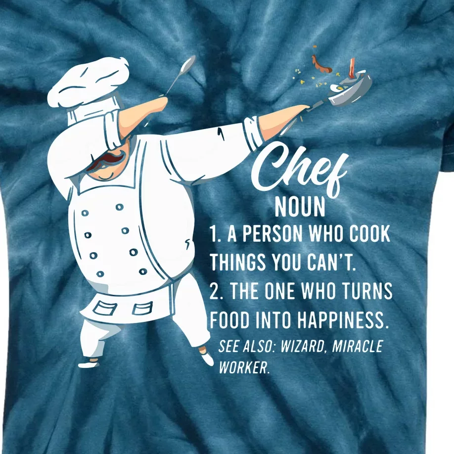 Funny Dabbing Chef Definition Restaurant Kitchen Cook Chef Kids Tie-Dye T-Shirt