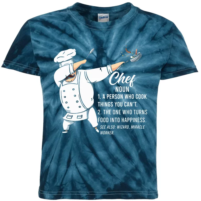 Funny Dabbing Chef Definition Restaurant Kitchen Cook Chef Kids Tie-Dye T-Shirt