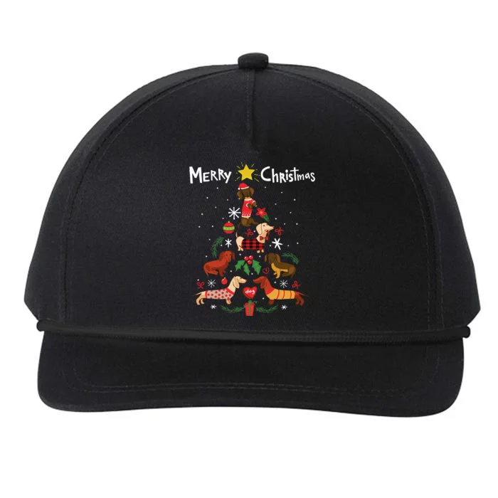 Funny Dachshund Christmas Tree Ornament Gift Sweatshirt Snapback Five-Panel Rope Hat