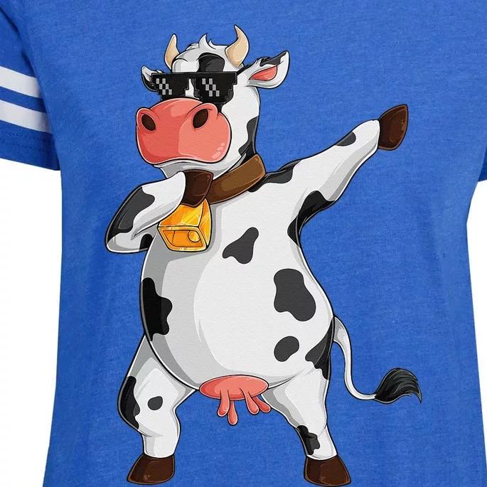 Funny Dabbing Cow lover Farming Cow Enza Ladies Jersey Football T-Shirt