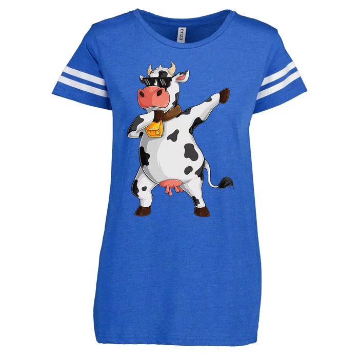 Funny Dabbing Cow lover Farming Cow Enza Ladies Jersey Football T-Shirt