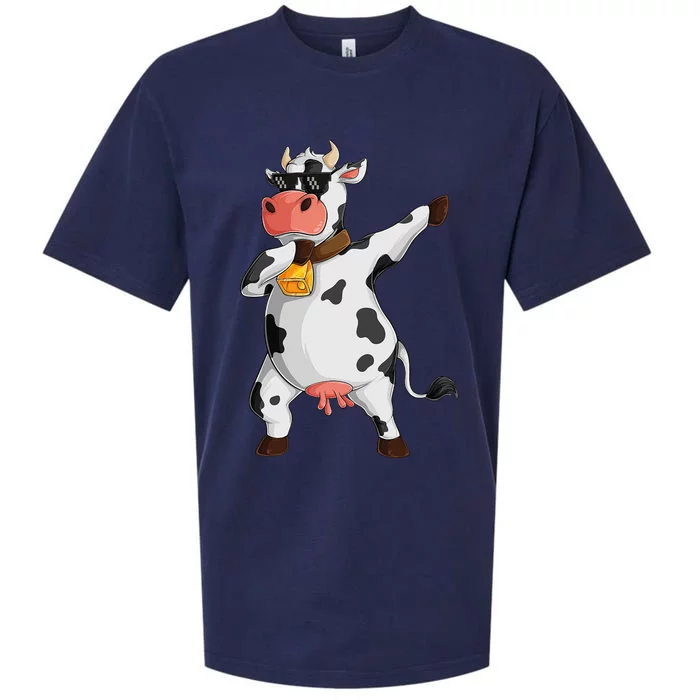 Funny Dabbing Cow lover Farming Cow Sueded Cloud Jersey T-Shirt