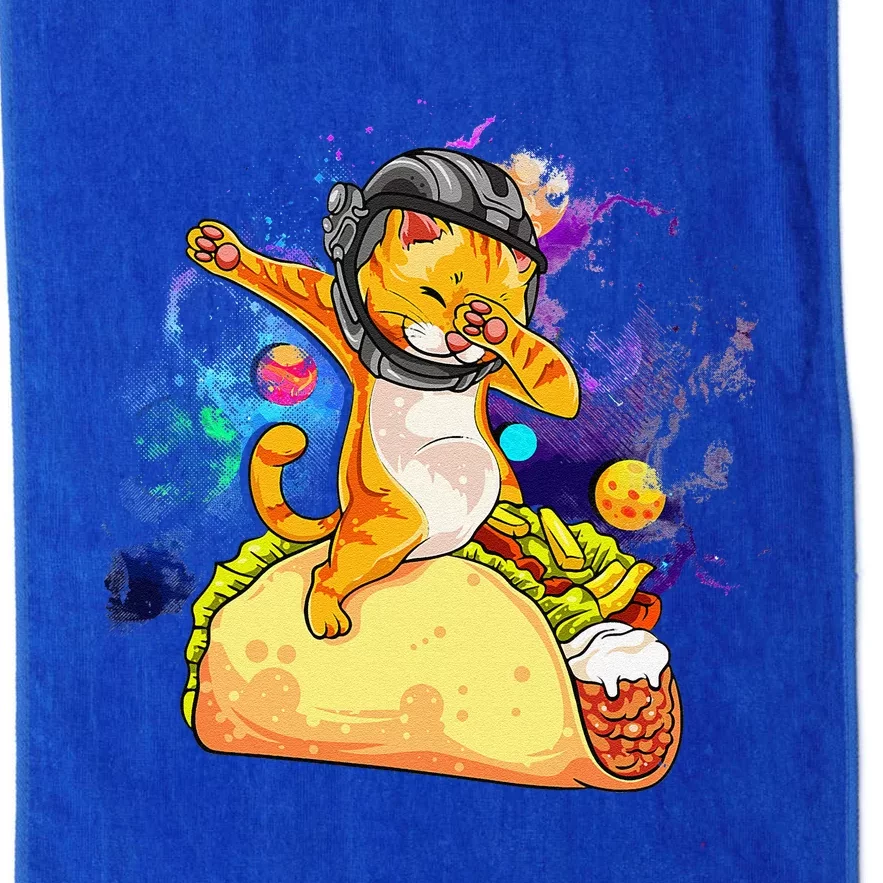 Funny Dabbing Cat Astronaut In Space Riding Taco Platinum Collection Golf Towel