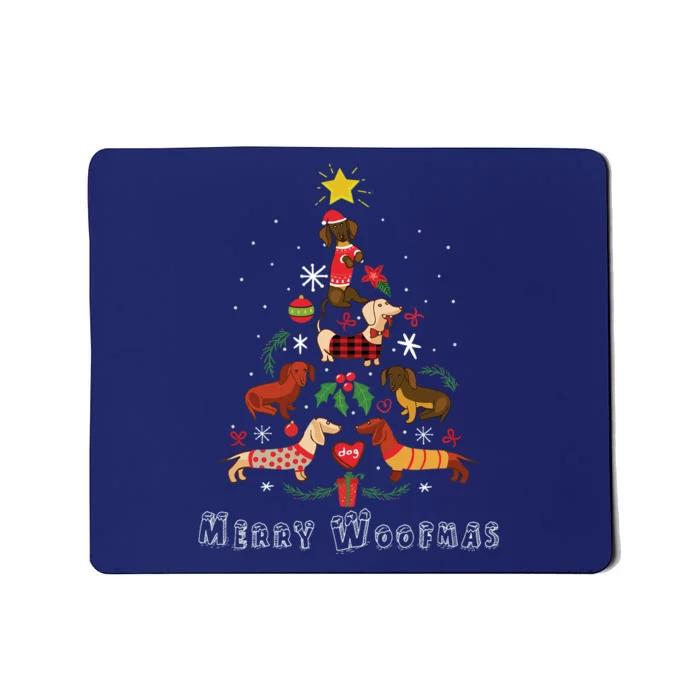 Funny Dachshund Christmas Tree For Lovers Mousepad