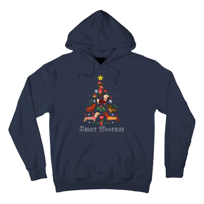 Funny Dachshund Christmas Tree For Lovers Tall Hoodie