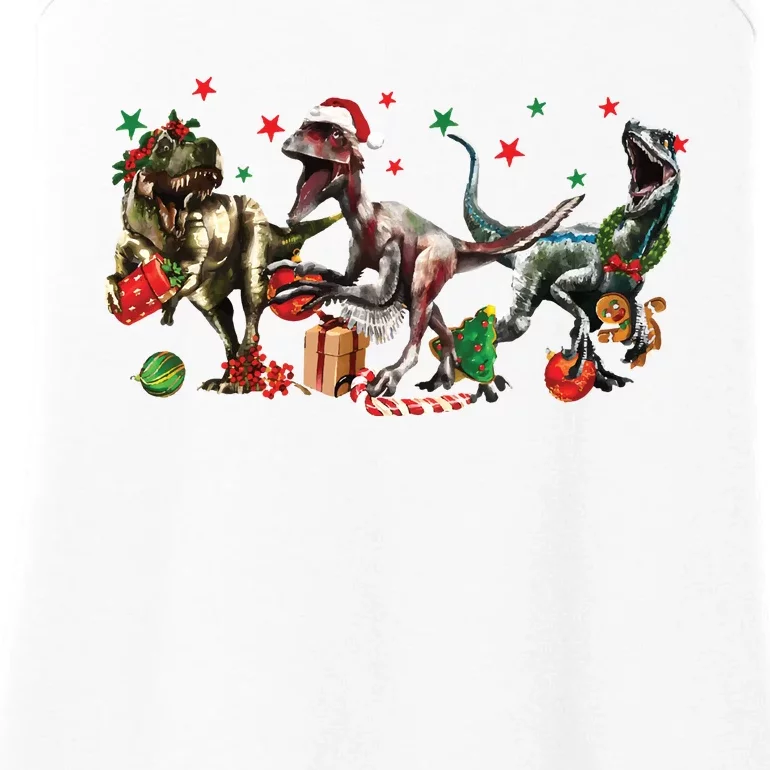 Funny Dinosaur Christmas Gift Ladies Essential Tank