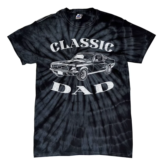 Funny Dad Classic Car Graphic Tie-Dye T-Shirt