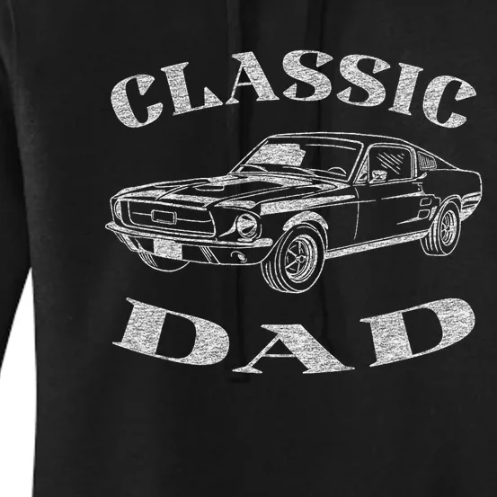 Funny Dad Classic Car Graphic Women's Pullover Hoodie