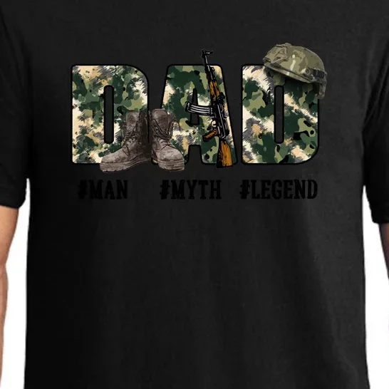 Father's Day Camo Dad Man Myth Legend Matchhing Family Gift Pajama Set