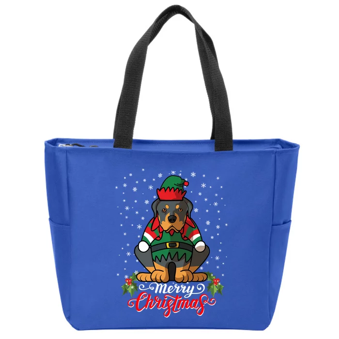 Funny Dog Costume Rottweiler Christmas Gift Zip Tote Bag