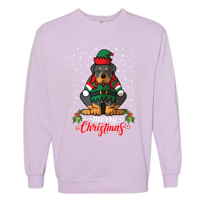 Funny Dog Costume Rottweiler Christmas Gift Garment-Dyed Sweatshirt