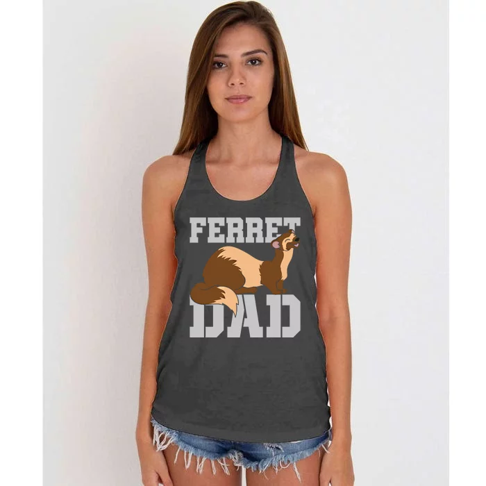 Ferret Dad Cute Pet Animal Lover Daddy Ferret Gift Women's Knotted Racerback Tank