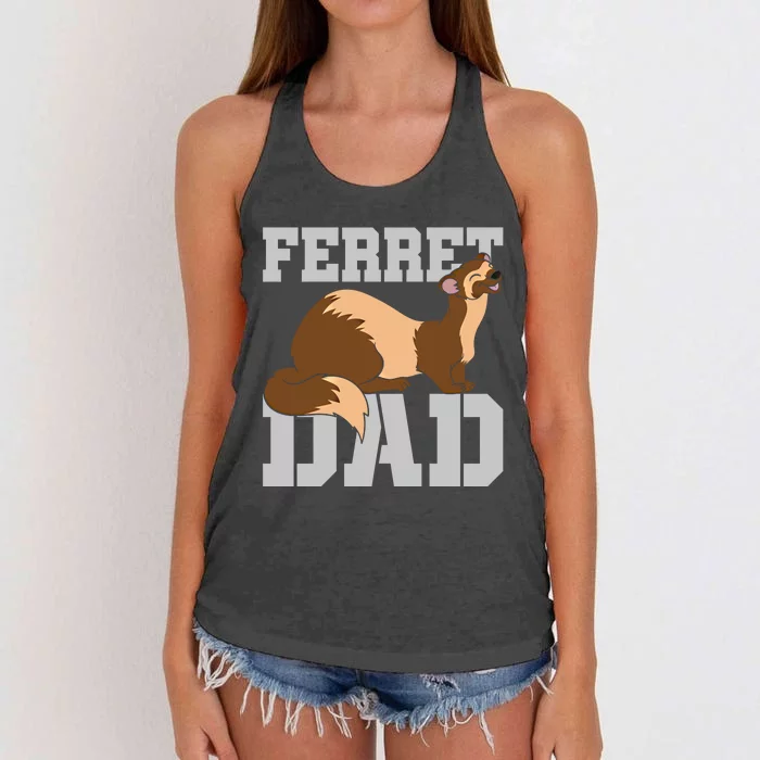 Ferret Dad Cute Pet Animal Lover Daddy Ferret Gift Women's Knotted Racerback Tank