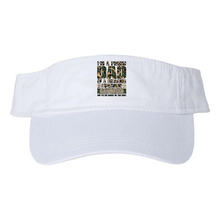 Father's Day Camo I'm A Proud Dad Of A Freaking Awesome Daughter Veteran Valucap Bio-Washed Visor