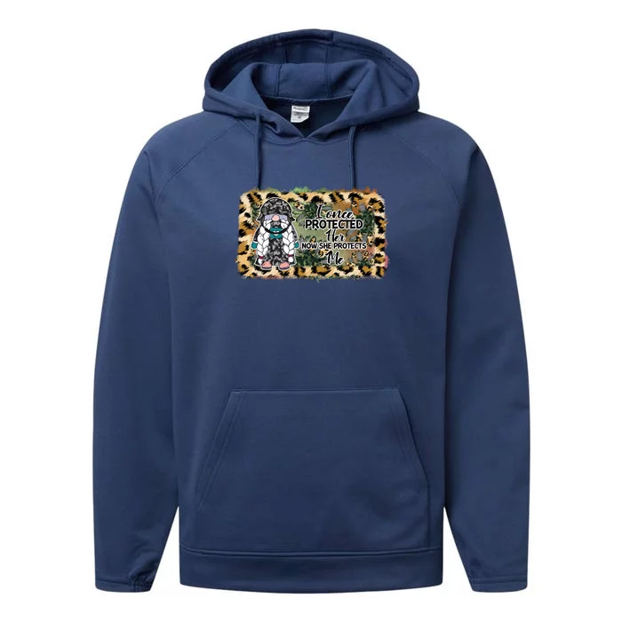 Father's Day Camo I Once Protected Her Now She Protects Me Veteran Performance Fleece Hoodie