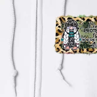 Father's Day Camo I Once Protected Her Now She Protects Me Veteran Full Zip Hoodie