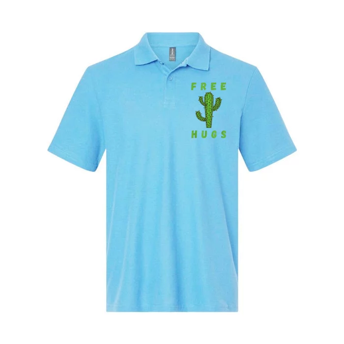 Funny Desert Cactus Plant Tree Lover Free Hugs Sarcastic Softstyle Adult Sport Polo