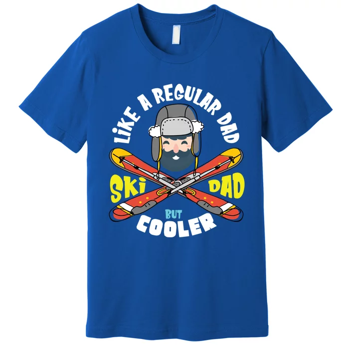 Fathers Day Cool Funny Daddy Gift Ski Dad Skiing Sport Cute Gift Premium T-Shirt