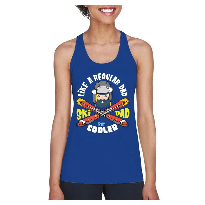 Fathers Day Cool Funny Daddy Gift Ski Dad Skiing Sport Cute Gift Women's Racerback Tank