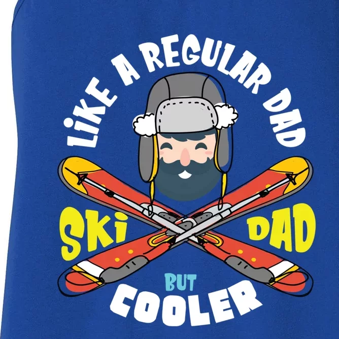 Fathers Day Cool Funny Daddy Gift Ski Dad Skiing Sport Cute Gift Women's Racerback Tank