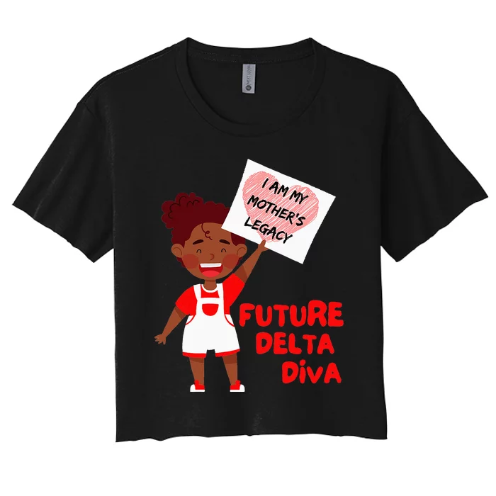 Future Delta Diva Black Sorority 1913 Women's Crop Top Tee