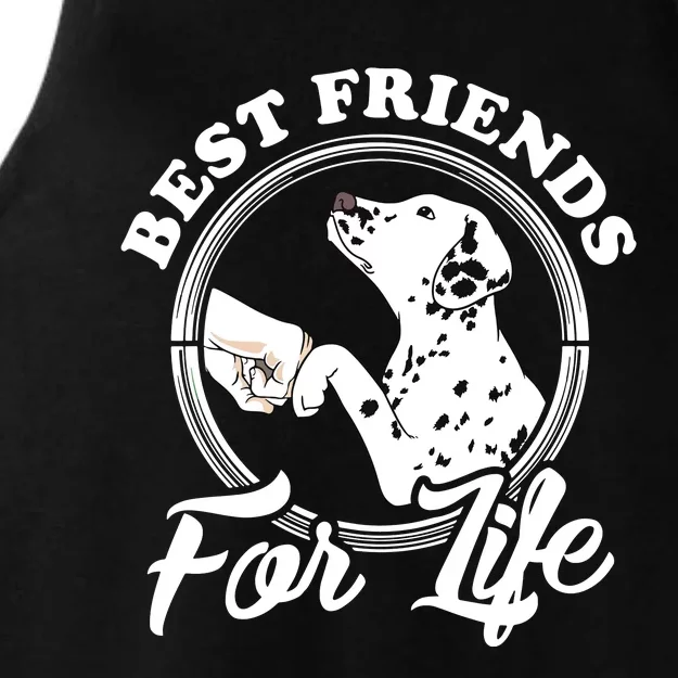 Funny Dalmatian Design Best Friends Dalmation Lovers Ladies Tri-Blend Wicking Tank