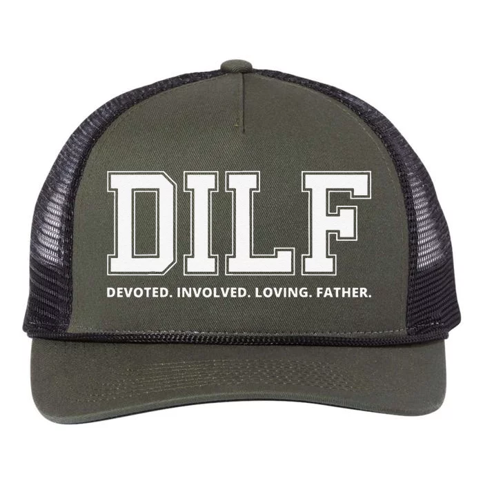 Fathers Day Devoted Loving Father Dad Retro Rope Trucker Hat Cap