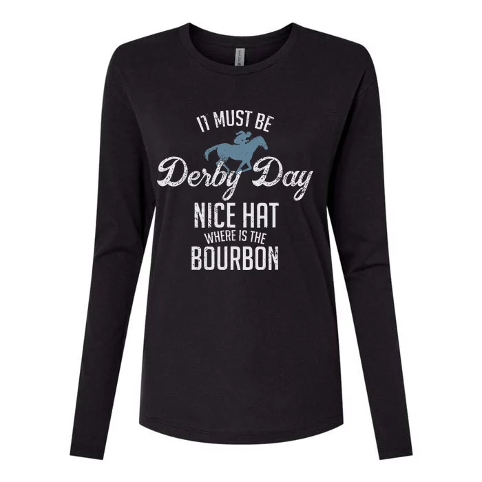 Funny Derby Day And Mint Juleps Kentucky Horse Racing Womens Cotton Relaxed Long Sleeve T-Shirt