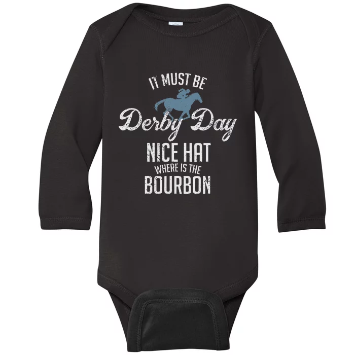 Funny Derby Day And Mint Juleps Kentucky Horse Racing Baby Long Sleeve Bodysuit