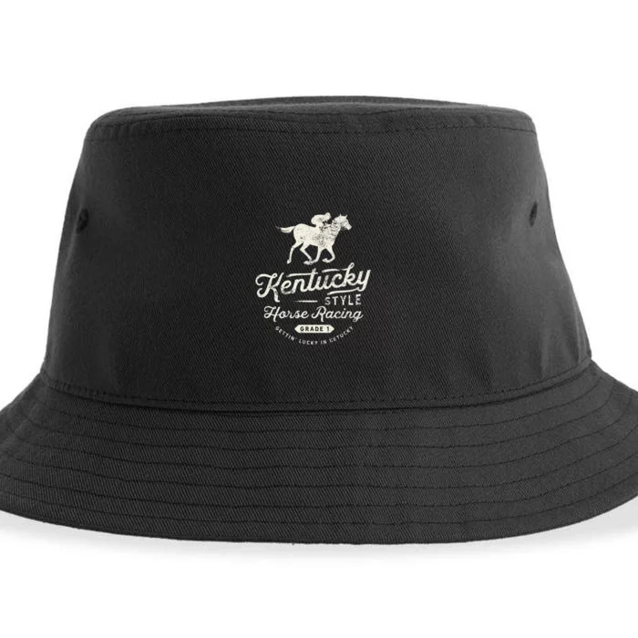 Funny Derby Day Kentucky Style Horse Racing Sustainable Bucket Hat