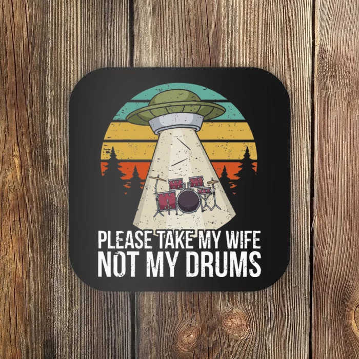 Funny Drummer Drumming Drum Kit Percussion I Wife Ufo Aliens Coaster