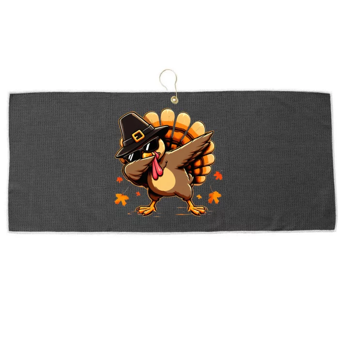 Funny Dab Dabbing Turkey Thanksgiving Day Pilgrim Large Microfiber Waffle Golf Towel