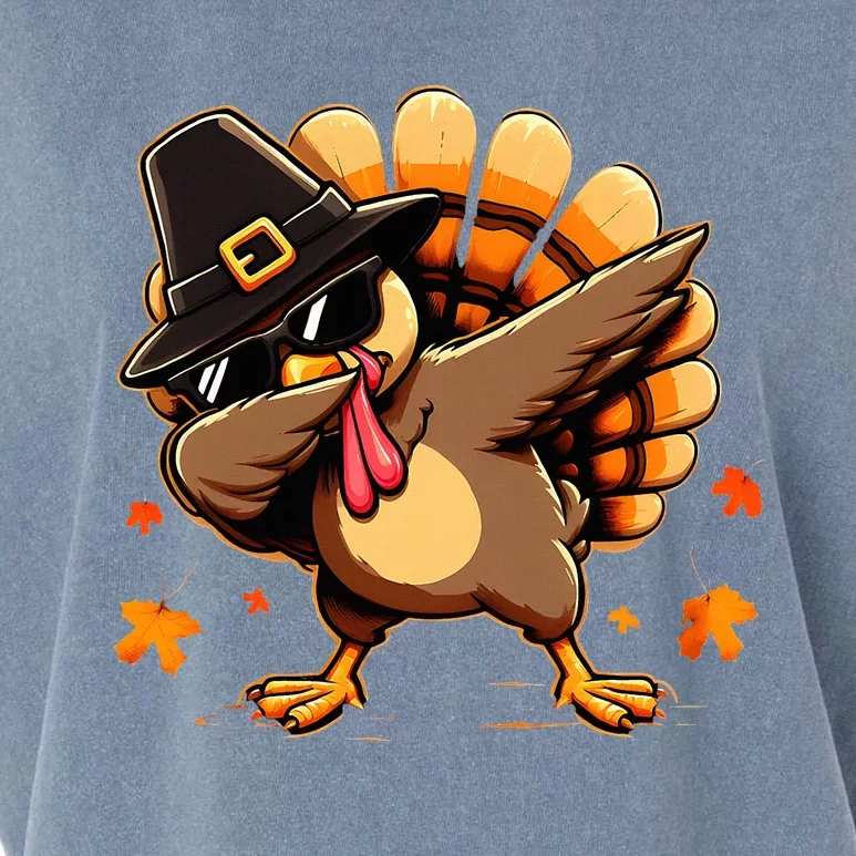 Funny Dab Dabbing Turkey Thanksgiving Day Pilgrim Garment-Dyed Women's Muscle Tee