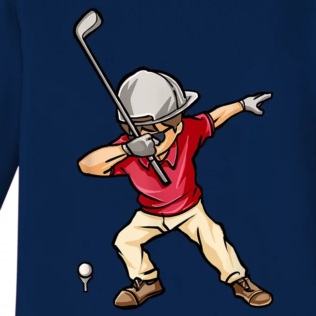 Funny Dab Dance Dabbing Golf Player Golfer Golfing Gift Baby Long Sleeve Bodysuit