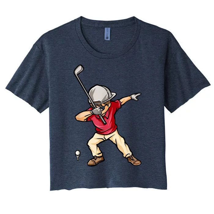 Funny Dab Dance Dabbing Golf Player Golfer Golfing Gift Women's Crop Top Tee