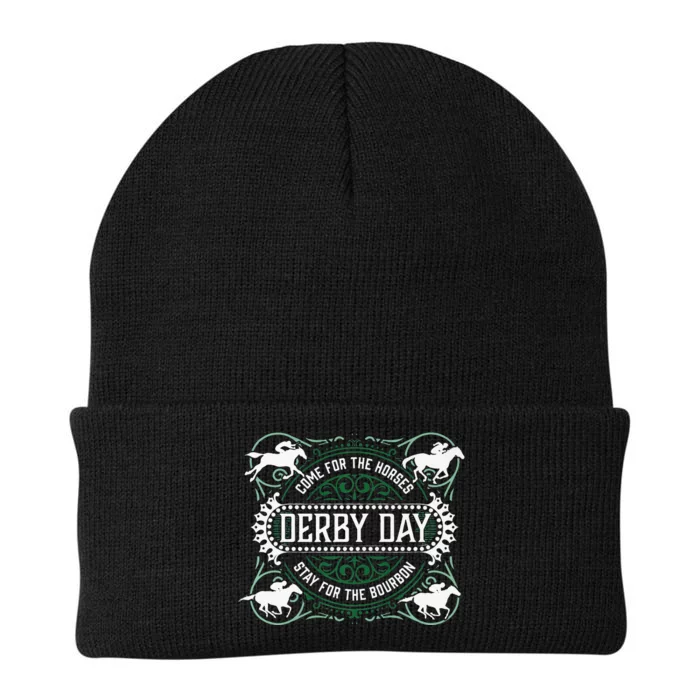 Funny Derby Day Louisville Kentucky Bourbon Horse Racing Premium Knit Cap Winter Beanie