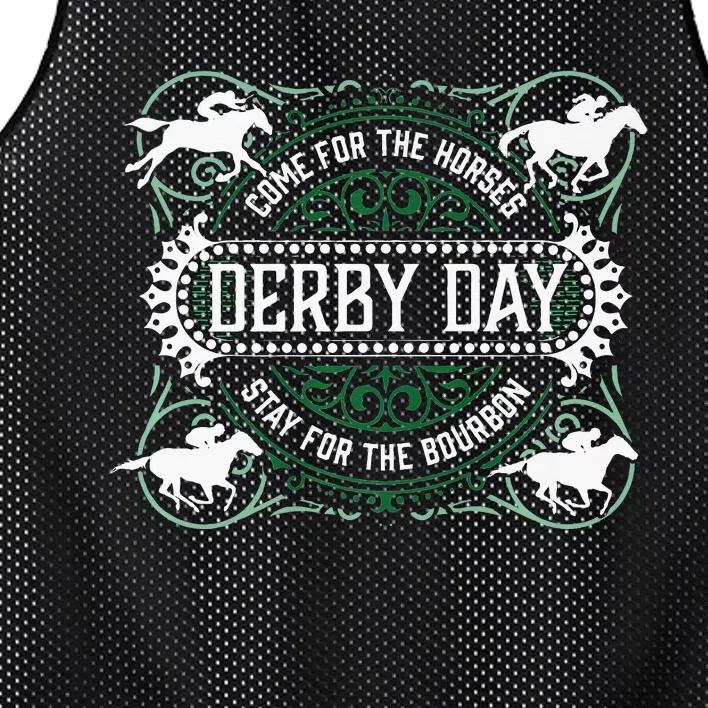 Funny Derby Day Louisville Kentucky Bourbon Horse Racing Premium Mesh Reversible Basketball Jersey Tank