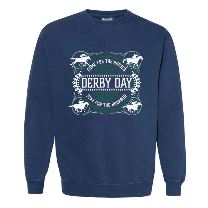 Funny Derby Day Louisville Kentucky Bourbon Horse Racing Premium Garment-Dyed Sweatshirt