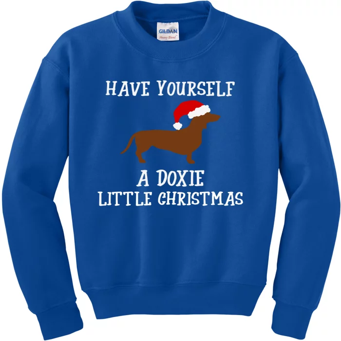 Funny Dachshund Doxie Wiener Dog Christmas Gift Kids Sweatshirt