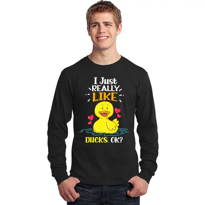 Funny Duck Ducks Rubber Gift Long Sleeve Shirt