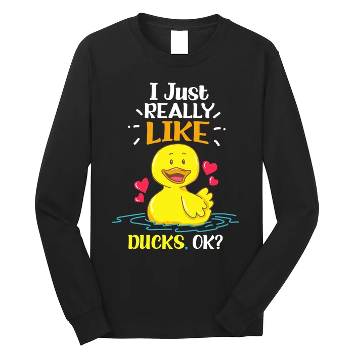 Funny Duck Ducks Rubber Gift Long Sleeve Shirt