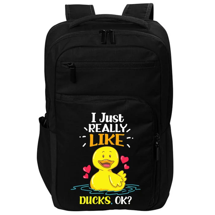 Funny Duck Ducks Rubber Gift Impact Tech Backpack