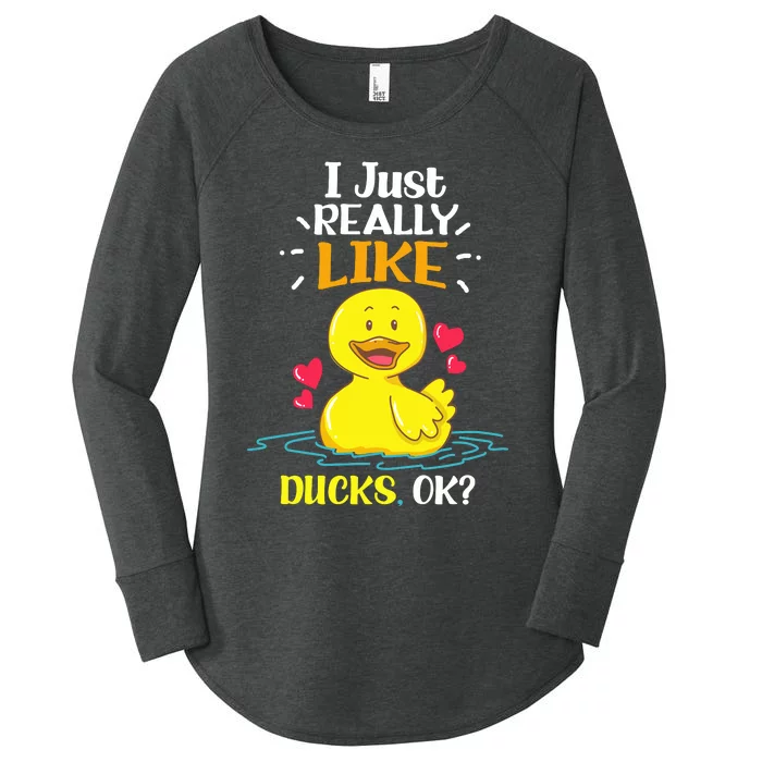 Funny Duck Ducks Rubber Gift Women's Perfect Tri Tunic Long Sleeve Shirt