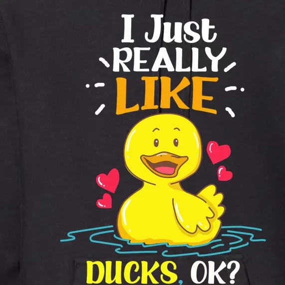 Funny Duck Ducks Rubber Gift Premium Hoodie