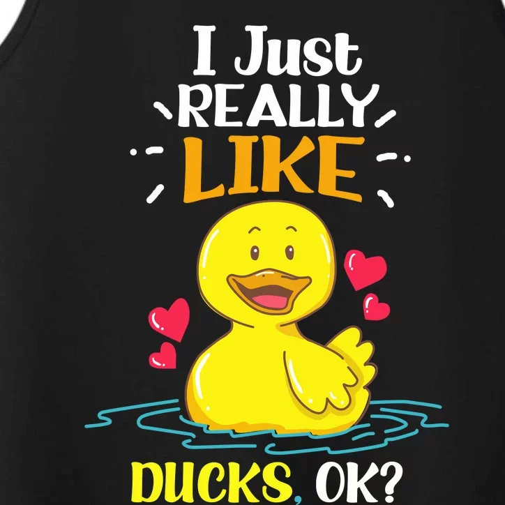 Funny Duck Ducks Rubber Gift Performance Tank