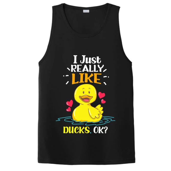 Funny Duck Ducks Rubber Gift Performance Tank