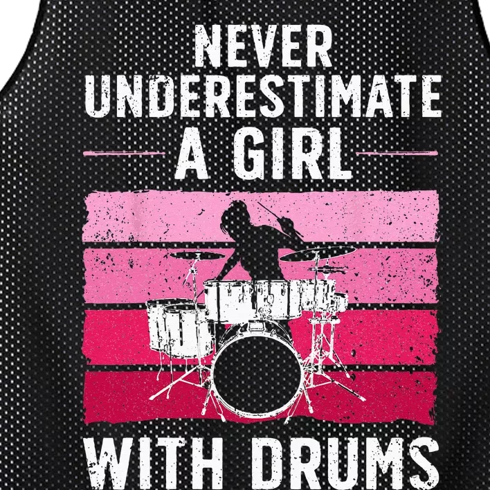 Funny Drummer Design For Women Girls Kids Drums Player Lover Mesh Reversible Basketball Jersey Tank