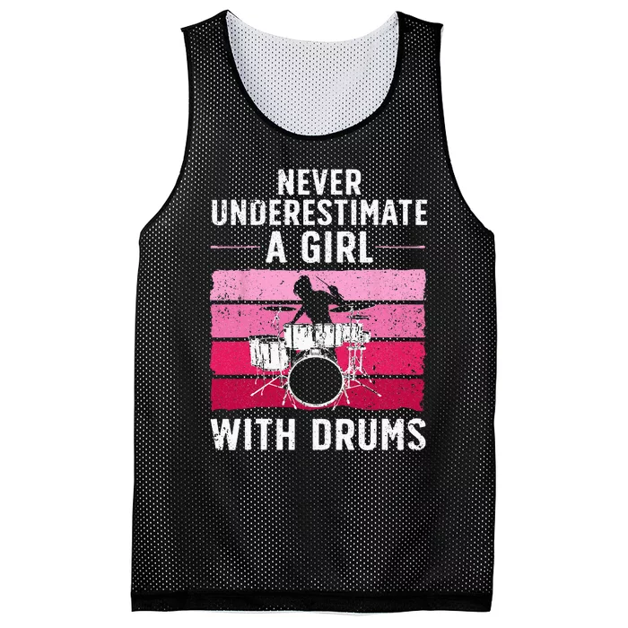 Funny Drummer Design For Women Girls Kids Drums Player Lover Mesh Reversible Basketball Jersey Tank