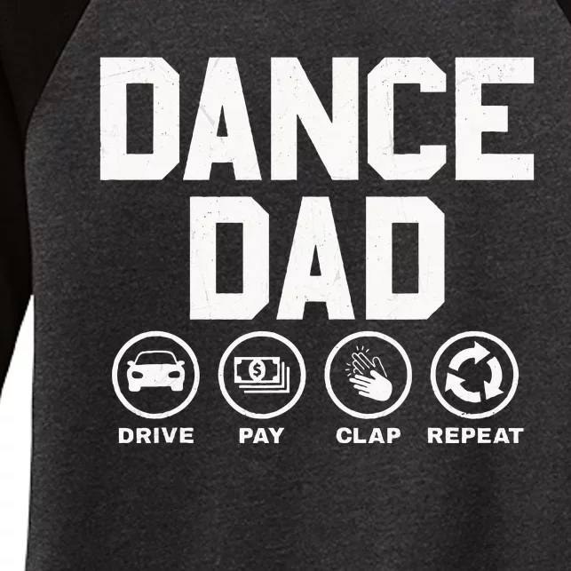 Funny Dance Dad Proud Dancer Dancing Father Women's Tri-Blend 3/4-Sleeve Raglan Shirt